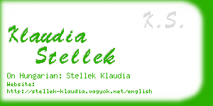 klaudia stellek business card